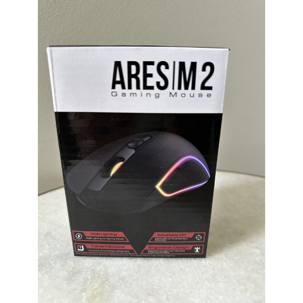 iBUYPOWER (IBP-ARES M2-MOUS) Wired LED Gaming Mouse, Multi-Color RGB, 125 Hz